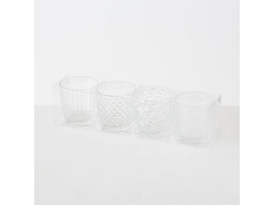 Boltze home portavelas marilu 4 piezas transparente