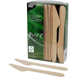 Coltelli papstar legno 16,5 cm marrone