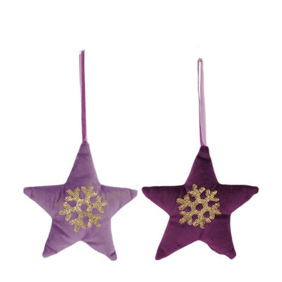 Dijk natural collections estrella poliéster con colgante 14x13cm violeta