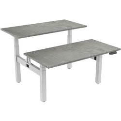 Zit-sta-bureau euroseats dual bench grijs beton metaal