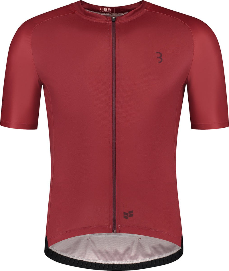 Bbb Cycling comfortfit r - camiseta de ciclismo sostenible de manga corta para hombre - 15-25 °c - camiseta de ciclismo y MTB transpirable - 3 bolsillos traseros - rojo