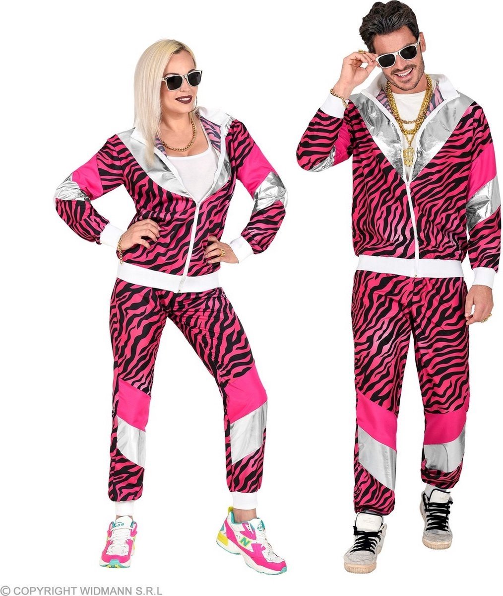 Tuta Finidi tigre rosa fluo anni '80
