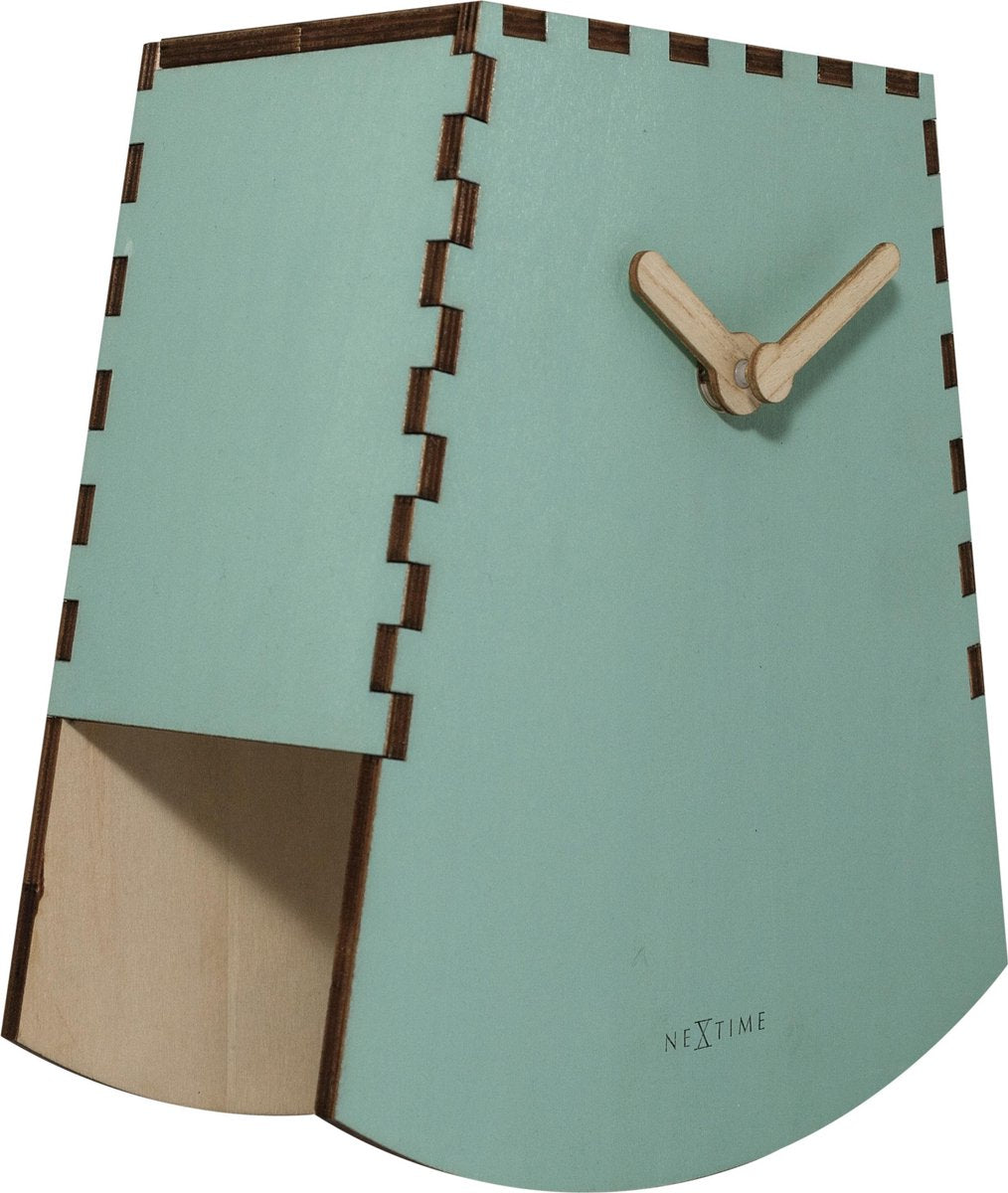 Nexttime Rocky – Orologio da tavolo – 20 cm – Legno – Turchese