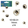 Vaessen creative • bellen met oog zilver 14mm 14pcs
