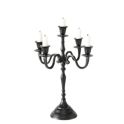 Boltze candeliere domestico h40cm alluminio nero a 5 bracci