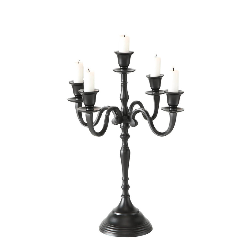 Candelabro Boltze home h40cm aluminio negro 5 brazos