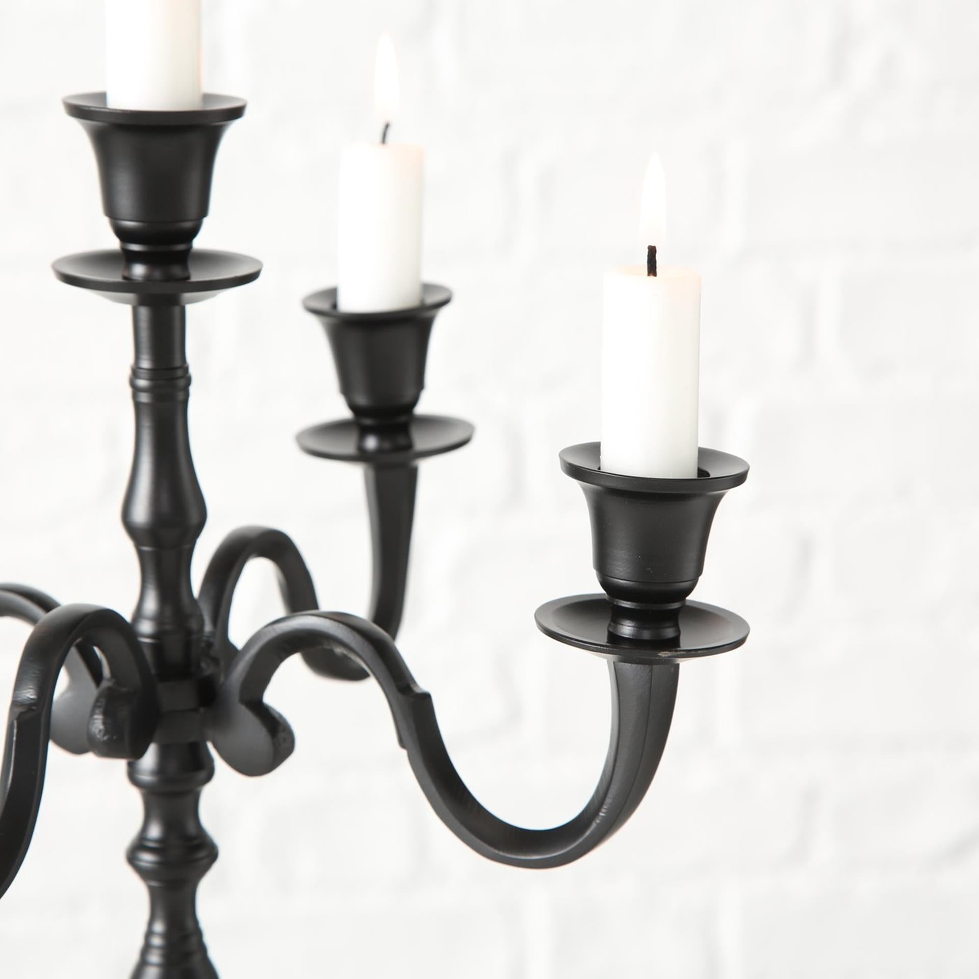 Candelabro Boltze home h40cm aluminio negro 5 brazos