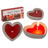 Ootb hartkaars set van 2 in cementen pot 6x6cm - afbeelding 1