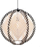 Eglo waverton hanglamp - e27 - ø 40 cm - zwart wit - textiel