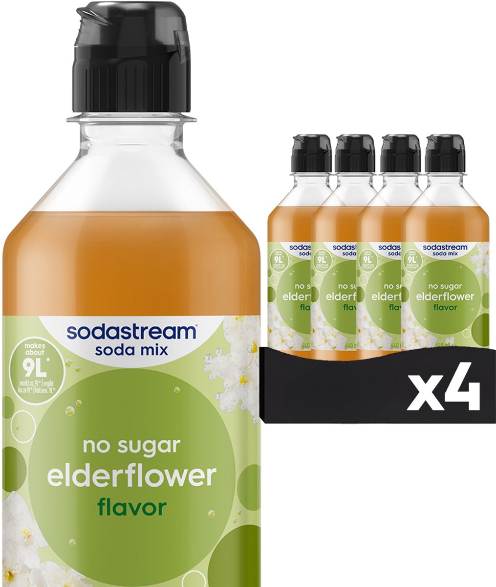 Jarabe cero de flor de saúco Sodastream - paquete de 4