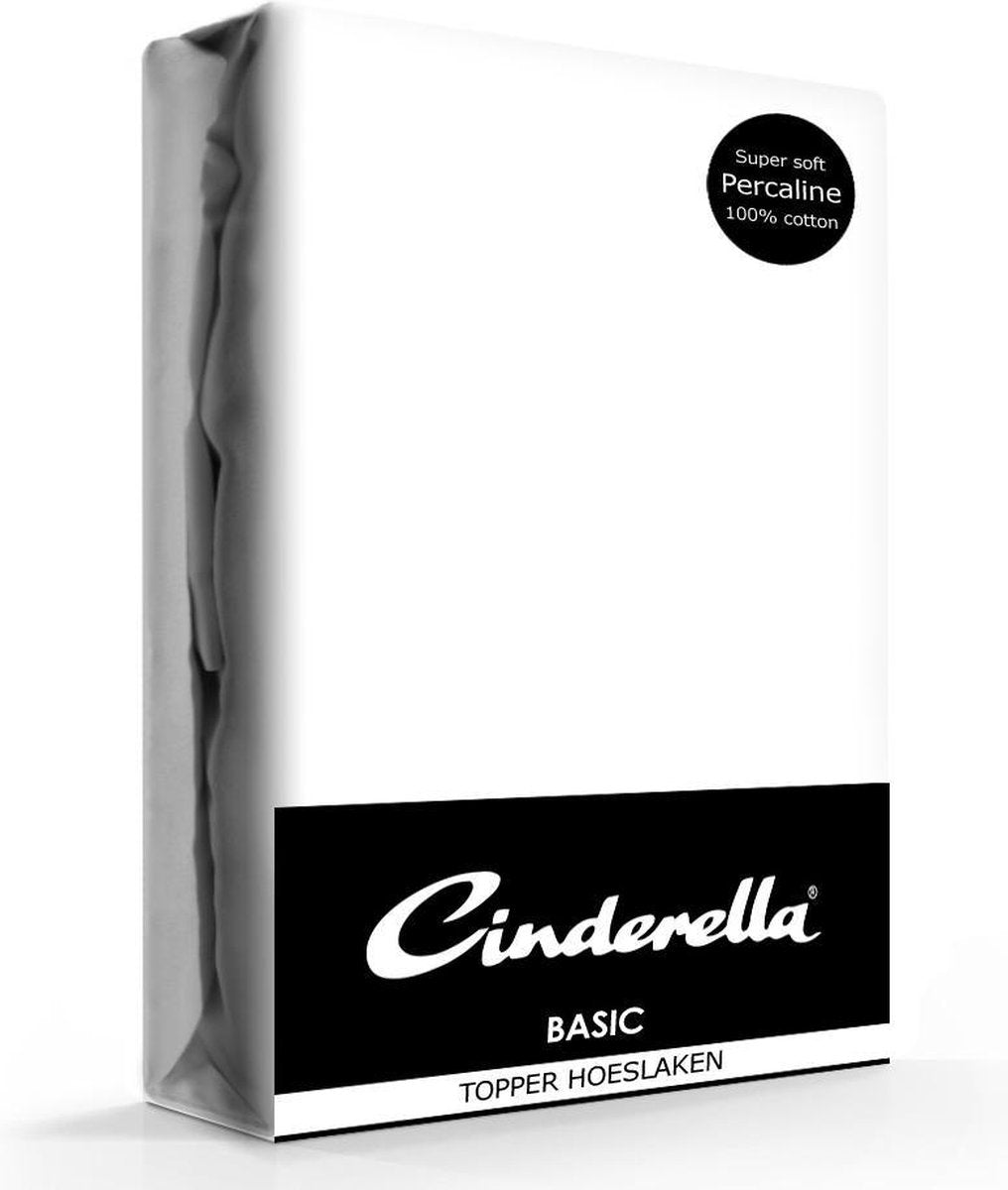 Cenicienta - fin de semana - sábana bajera ajustable - hasta 15 cm de altura del colchón - algodón - 160x210 cm - blanco