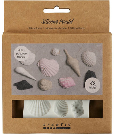 Creativ company silicone molds, conch shell and shells, h: 1 cm, l: 1-2.8 cm, 1 piece