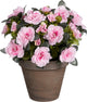 Pianta artificiale con decorazioni in mica - azalea - rosa - in vaso - 31 cm - piante finte