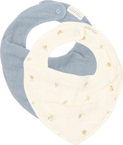 Little dutch bandana bib - size - drool bib boys girls - white - forest friends
