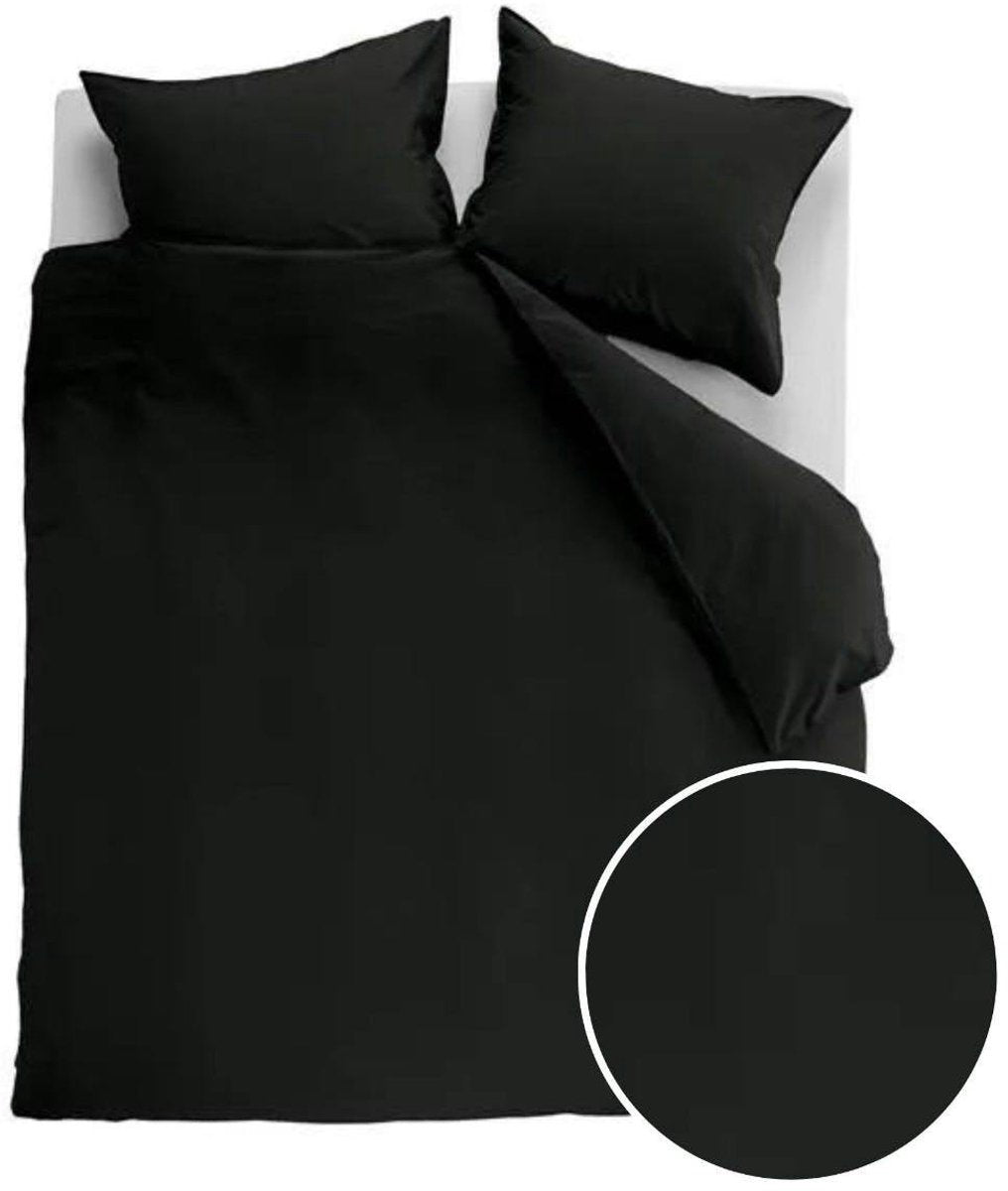 Copripiumino Ambiante cotone uni - tinta unita - matrimoniale - 200x200 220 cm - nero