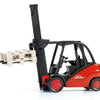 Siku 1722, linde heftruck, 1:50, metaal kunststof, rood, beweegbare vork, incl. 2 pallets