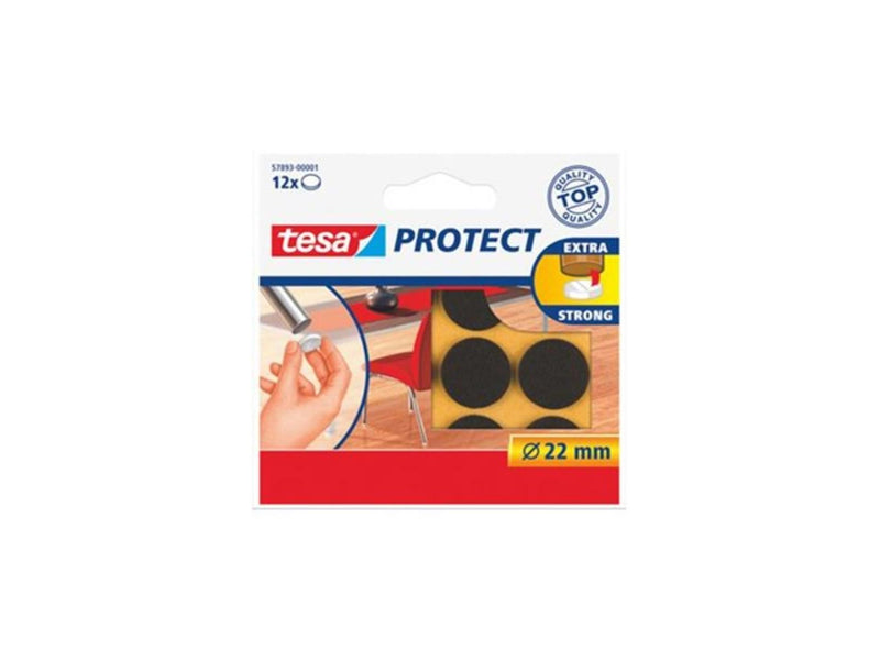 Tesa feltro protettivo marrone ø22mm 12 pz.