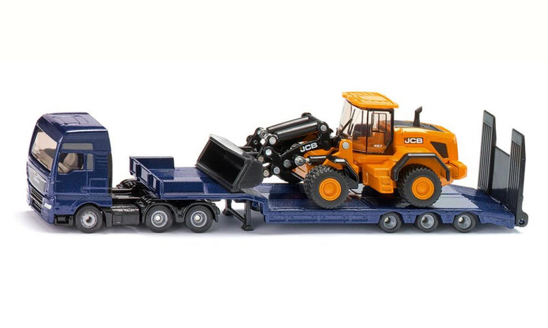 Camión siku súper man con jcb wiellader y cargador de dieta o