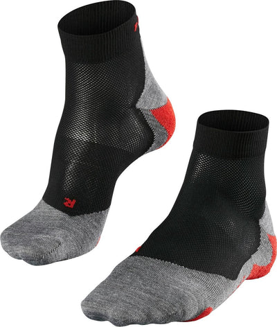 Falke ru5 calzini corti da corsa in materiale funzionale antivesciche da uomo neri - taglia 39-41