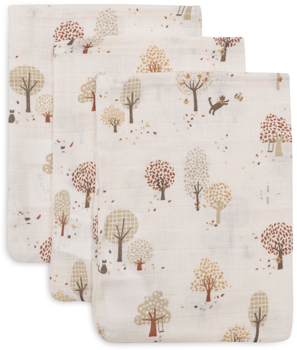 Salviette idrofile Jollein 15x20 cm - tiny park - cotone - 3 pezzi