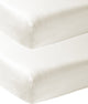 Meyco baby uni hoeslaken co-sleeper - 2-pack - offwhite - 50x90cm