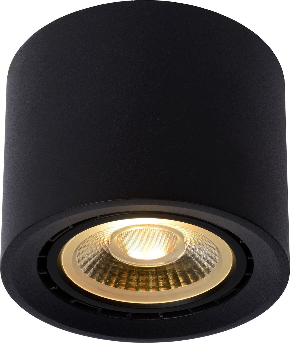 Lucide fedler - faretto da soffitto (plafoniera) - ø 12 cm - led dimmerabile caldo - gu10 (es111) - 1x12w 2200k 3000k - nero