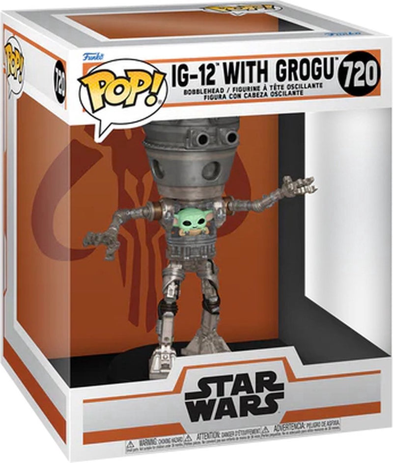 Funko pop deluxe: star wars: the mandalorian - ig-12 con grogu pop #720