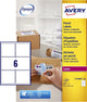 Shipping label avery block-out - 99 - 1 x 93 - 1mm white box 100 sheets - 6 labels per sheet