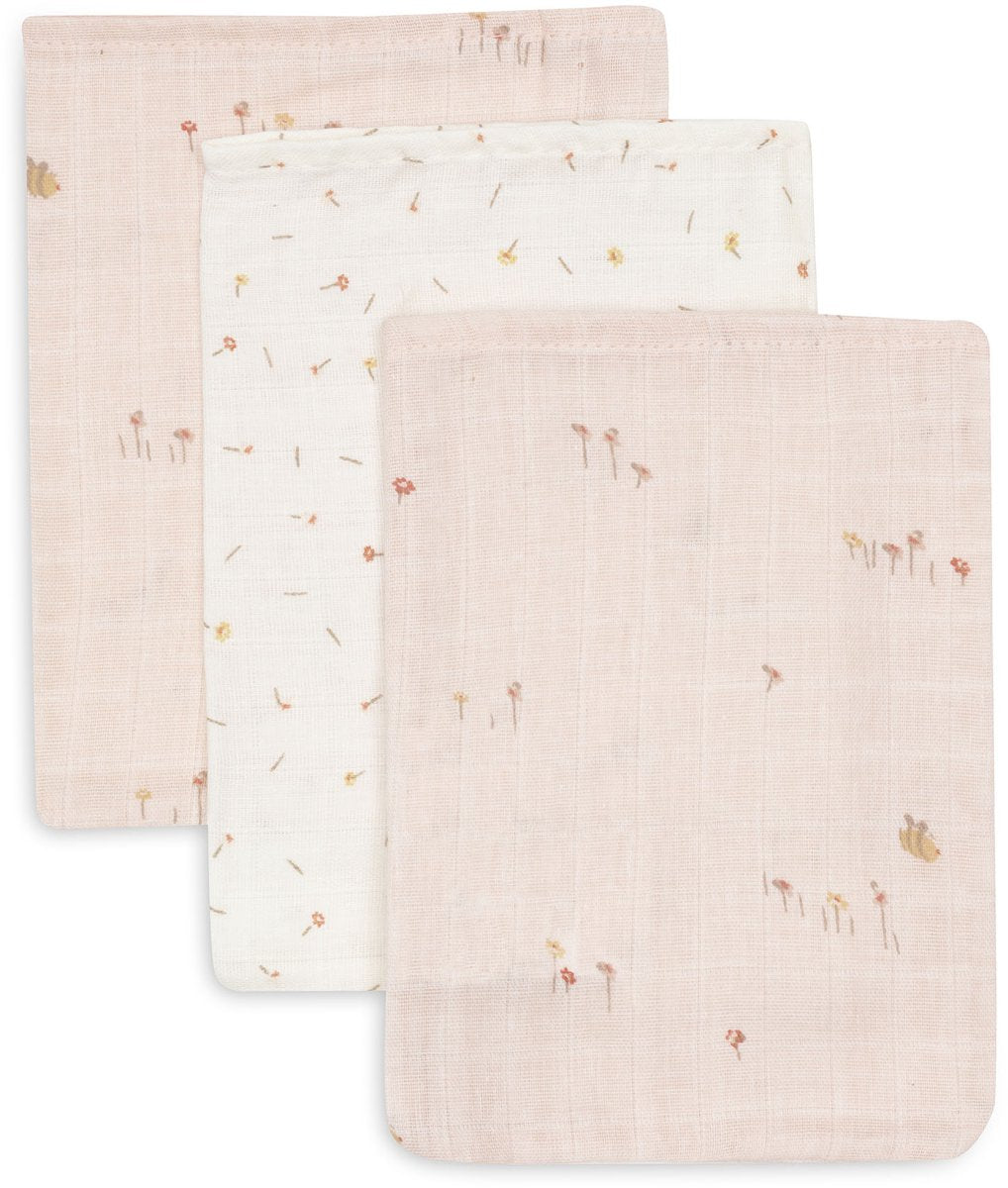Jollein hydrofiel washandje - 15x20cm - pretty picnic - 3 stuks
