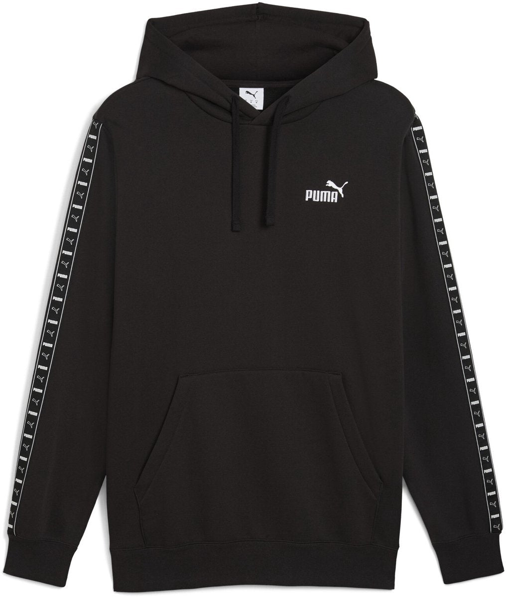 Puma ess tape sudadera con capucha fl suéter para hombre - negro