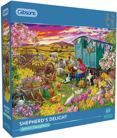 Gibsons - shepherd's delight (by janice daughters) - 1000 pieces 68×49cm (w×h) - jigsaw puzzle for adults