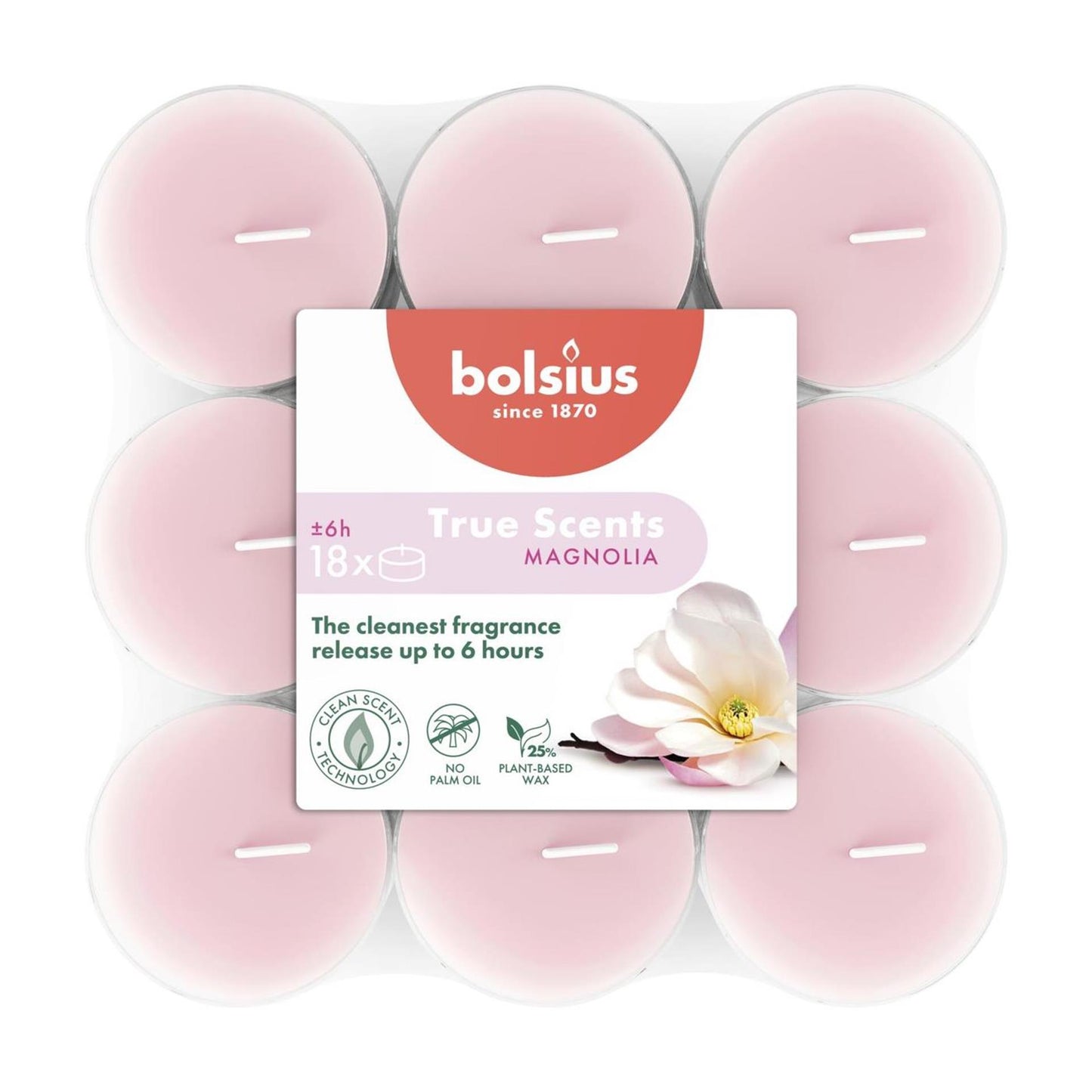 Bolsius candeline profumate 18 pezzi magnolia