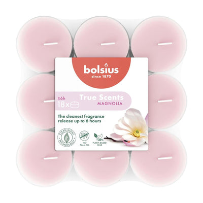 Bolsius velas de té perfumadas 18 piezas magnolia