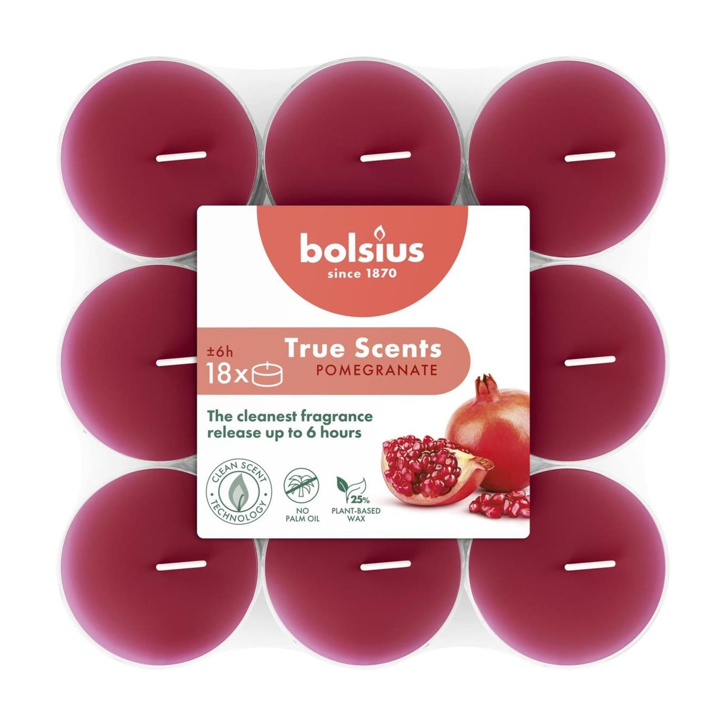 Bolsius candeline profumate al melograno 18pz