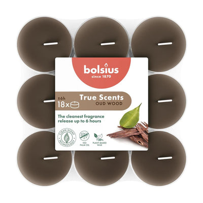 Velas de té aromáticas Bolsius 18 piezas madera vieja