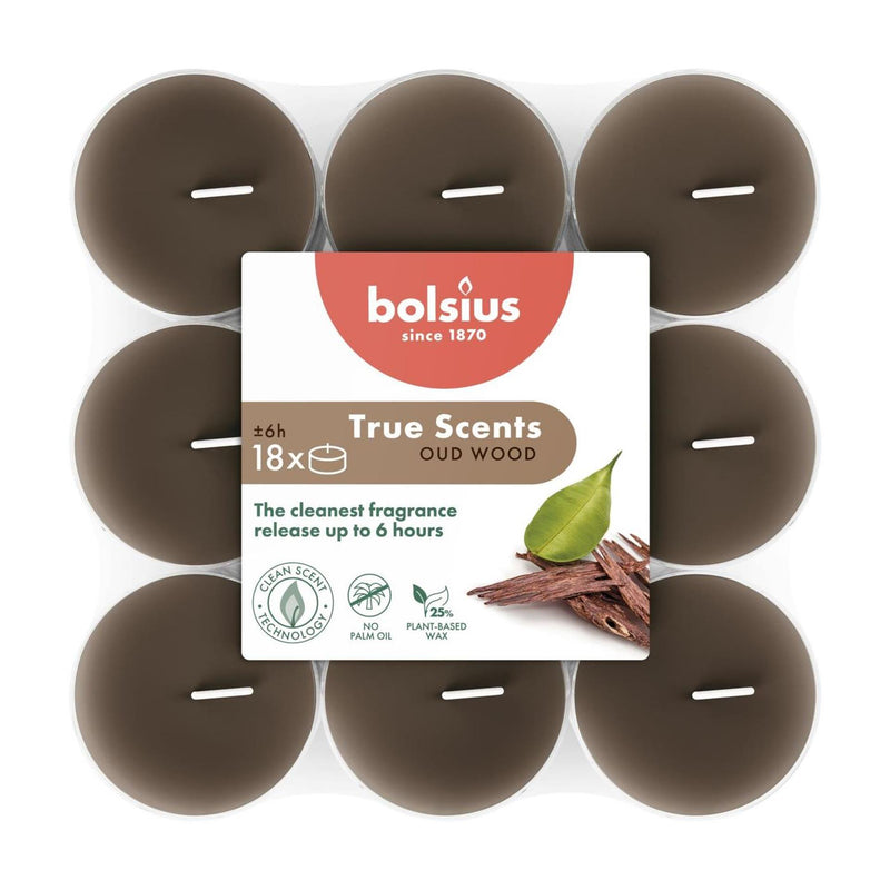 Velas de té aromáticas Bolsius 18 piezas madera vieja