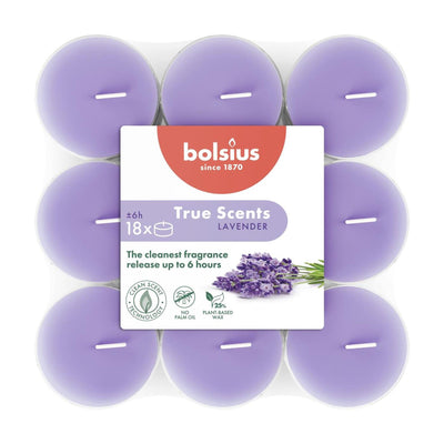 Bolsius velas de té perfumadas 18 piezas lavanda