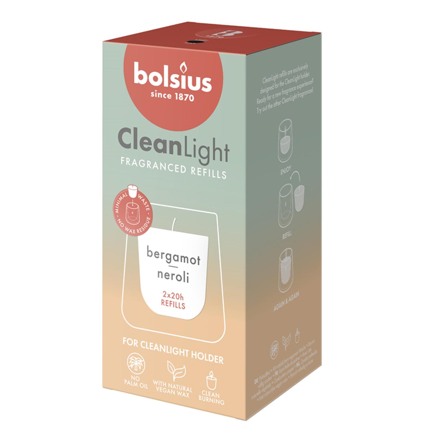 Bolsius Riewill Clean Light Pack 2 Bergamot Neroli