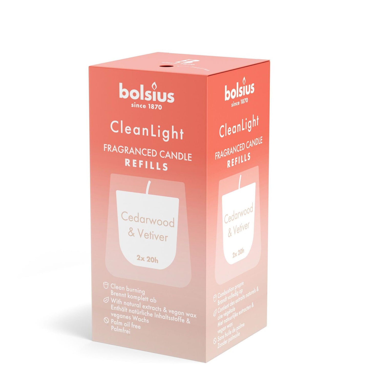 Bolsius Recarga Packle Light Light 2 Vertivador de madera de cedro