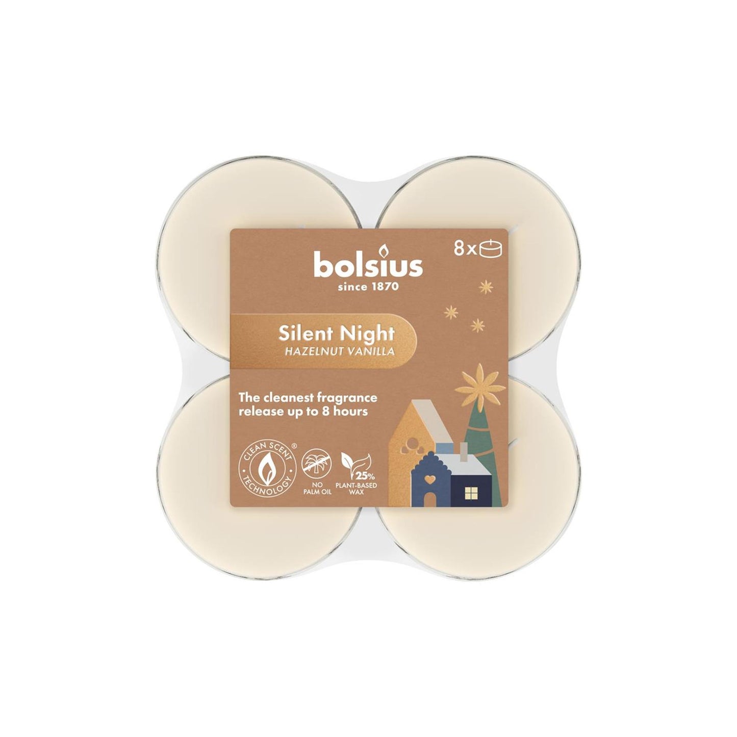 Bolsius maxi luce silent night 8 pezzi
