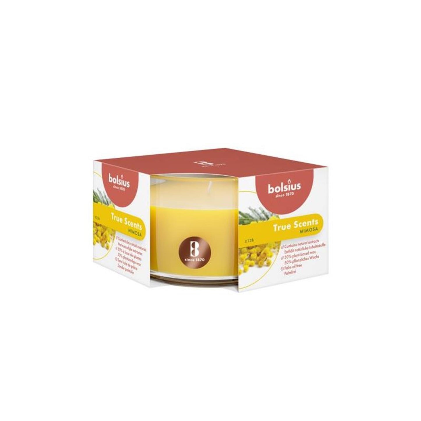 Vela pilar aromática Bolsius 50 80 mimosa