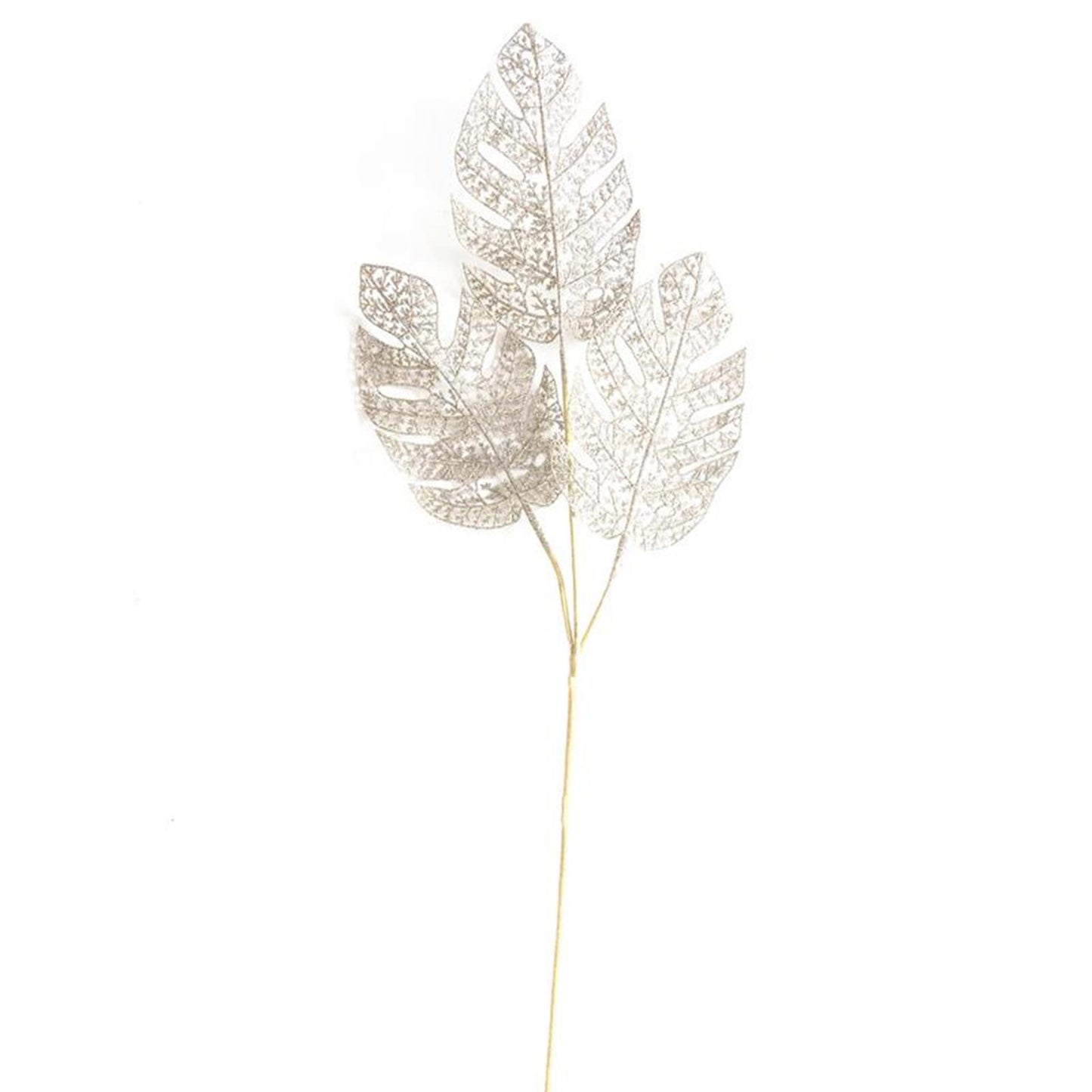 House of nature monstera tak met glitter bladeren 78cm champagne