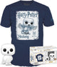 Funko harry potter verzamelfiguur tshirt set -s- pop! tee box hedwig blauw
