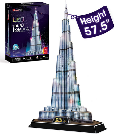 Cúbico Fun 3D Puzzle Burj Khalifa con iluminación LED