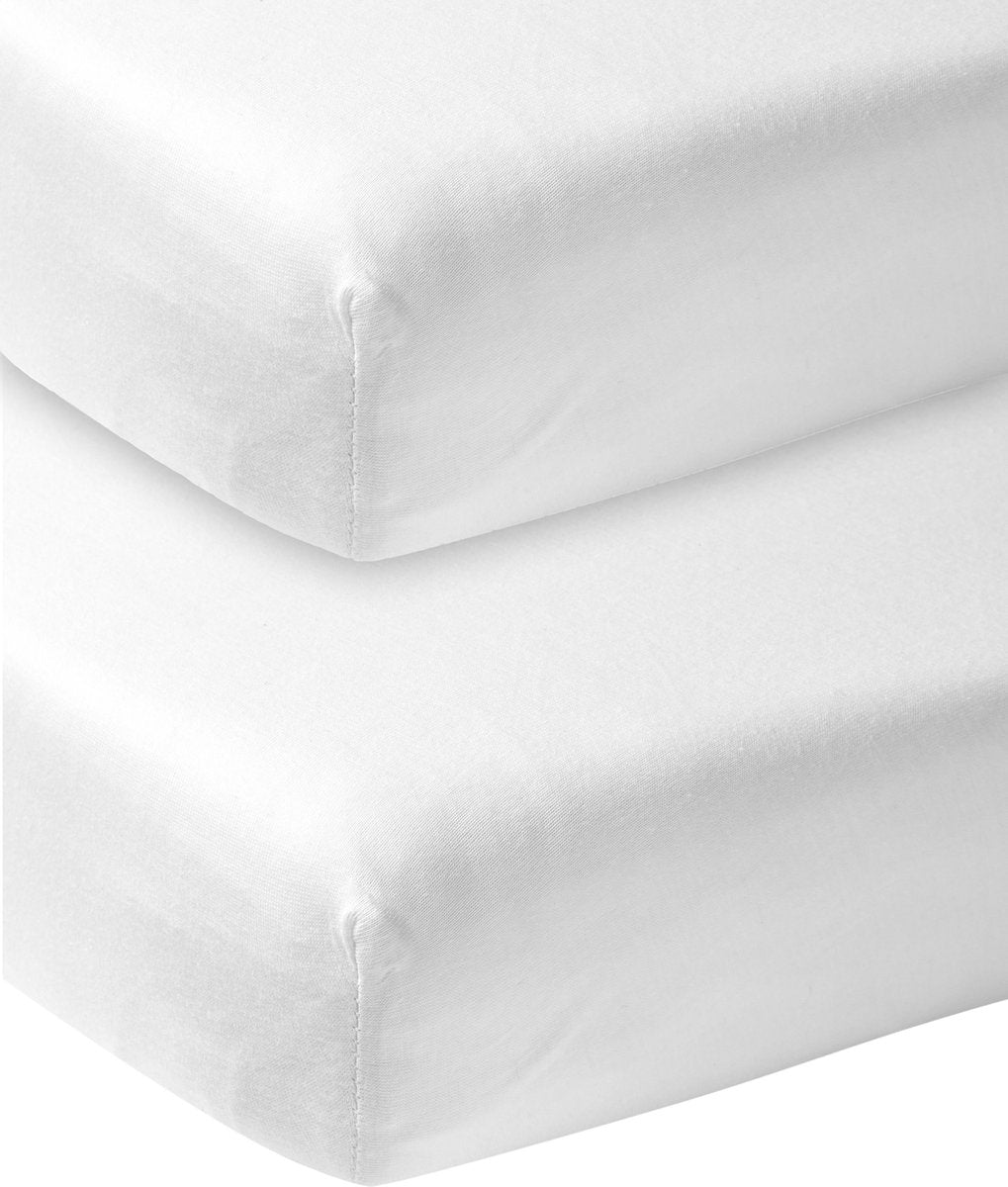 Meyco lenzuolo con angoli per lettino junior - confezione da 2 - bianco - 70x140 150 cm