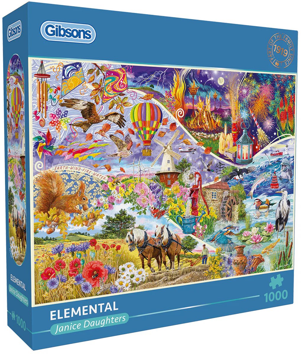 Gibsons - elemental (door janice daughters) - 1000 stukjes 68×49cm (b×h) - legpuzzel voor volwassenen