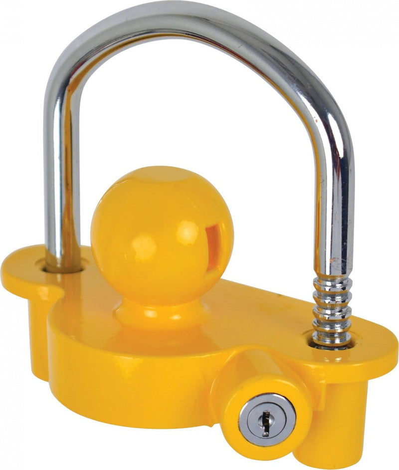 Serratura a cilindro con aggancio Carpoint – 50 mm – acciaio – antifurto – gialla – per rimorchio caravan – incluse 2 chiavi