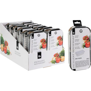 Bandeja de preparación con tapa 4 piezas