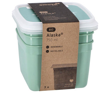 DBP DBP Alaska Scatole congelate quadrate 0,75L 3 pezzi Mint Green