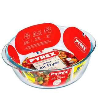 Teglia Pyrex per friggitrice ad aria 20x18x7 cm rotonda | 2 pezzi